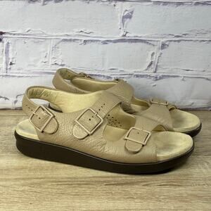 SAS Relaxed Natural Leather Slingback Comfort Walking Sandals Women's 9.5 Beige